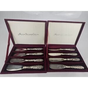 American Silversmiths Collection by Godinger 2 Sets of 4 Butter Cheese Spreaders